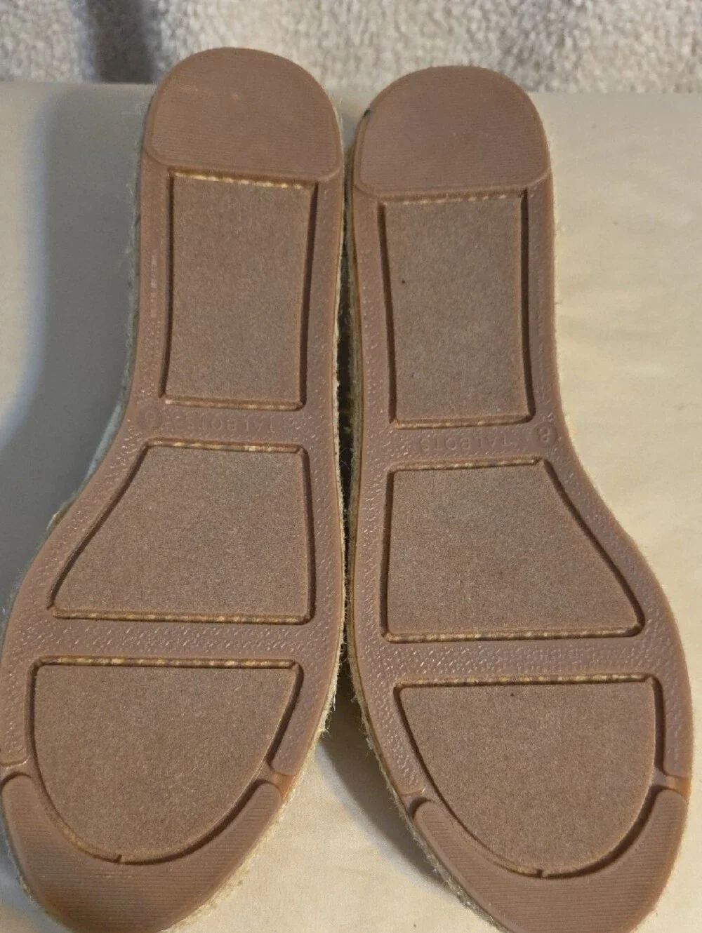 Talbots White Canvas Espadrilles with Orange & Yellow Stripes